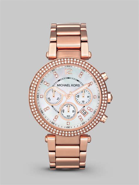 michael kors ladies watch with pearl face|michael kors rhinestone watch.